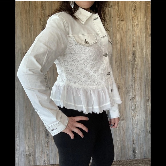 Free People Jackets & Blazers - FREE PEOPLE New with tags Denim Ivory